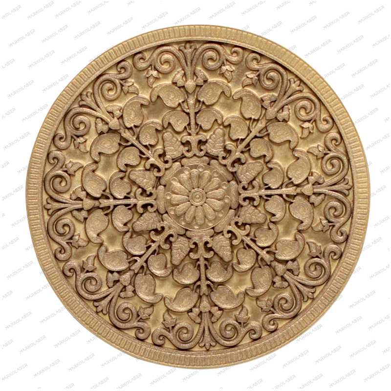 Laser deep engraving coin art Flower